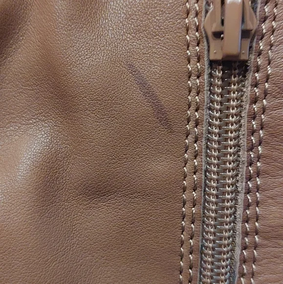 Lucky Brand Generall Tall Leather Riding Boots Fur Cuff - Picture 8 of 9